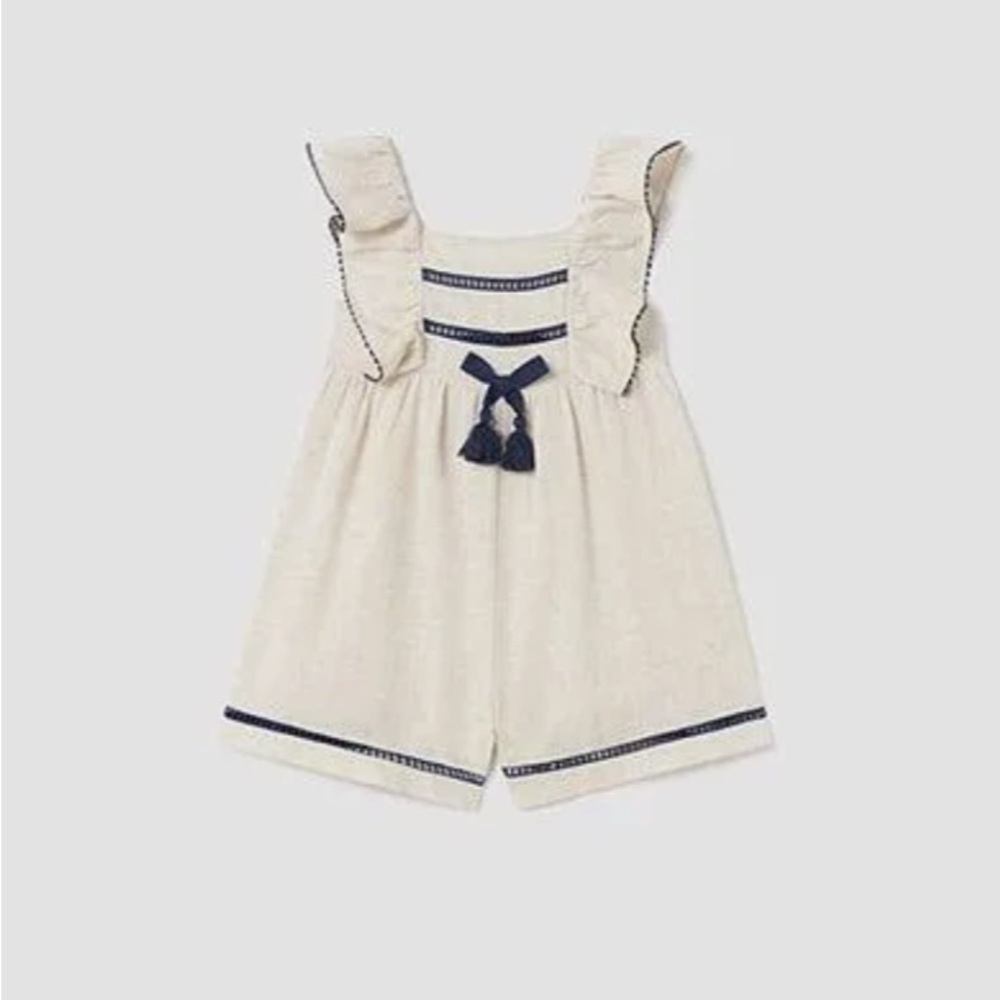 Mayoral Cream and Navy Kids Romper
